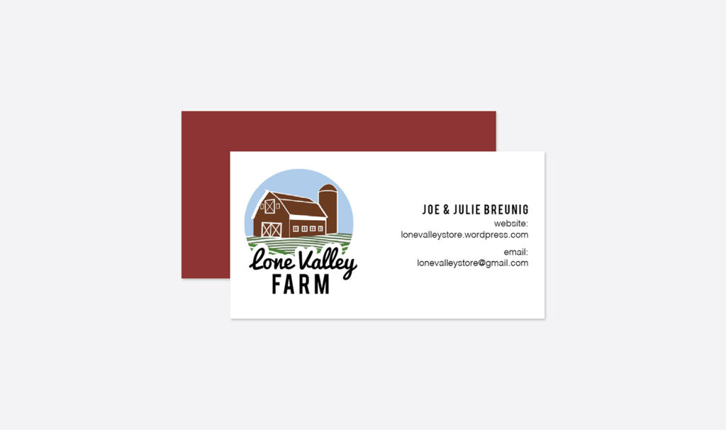 Lone Valley Farm Business Cards